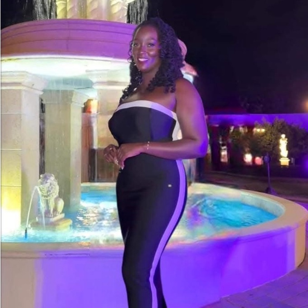 Jenna Bandage Maxi Dress - Black/White